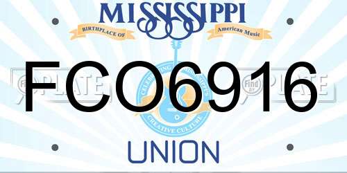 FCO6916 Mississippi License Plate