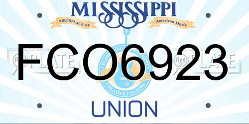 FCO6923 Mississippi License Plate