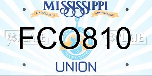 FCO810 Mississippi License Plate