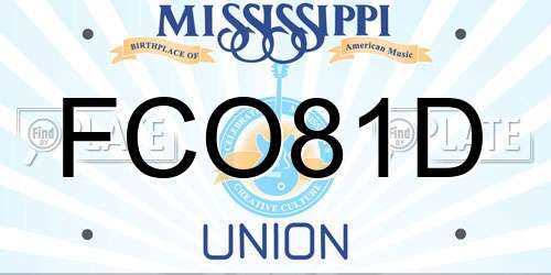 FCO81D Mississippi License Plate