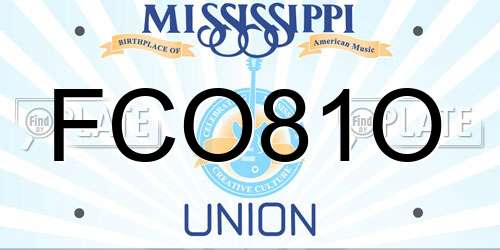 FCO81O Mississippi License Plate