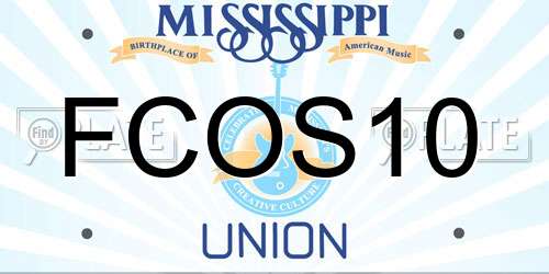 FCOS10 Mississippi License Plate