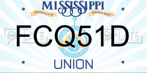 FCQ51D Mississippi License Plate