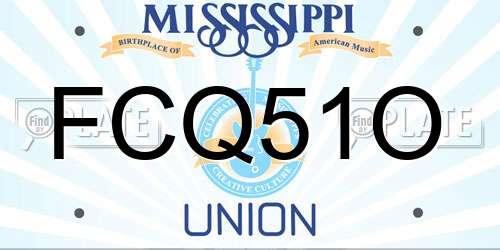 FCQ51O Mississippi License Plate