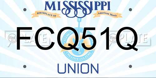 FCQ51Q Mississippi License Plate