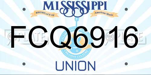 FCQ6916 Mississippi License Plate