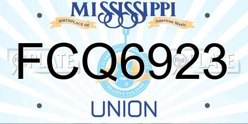 FCQ6923 Mississippi License Plate