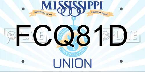 FCQ81D Mississippi License Plate