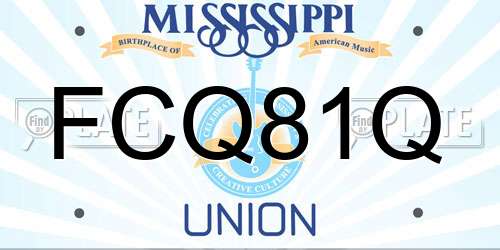 FCQ81Q Mississippi License Plate