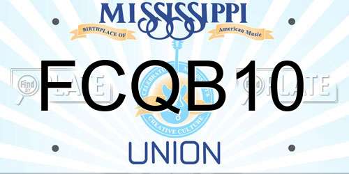 FCQB10 Mississippi License Plate