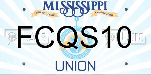 FCQS10 Mississippi License Plate