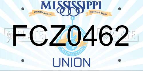 FCZ0462 Mississippi License Plate