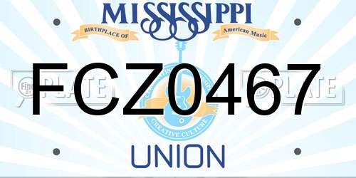 FCZ0467 Mississippi License Plate