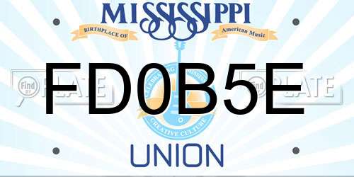 FD0B5E Mississippi License Plate