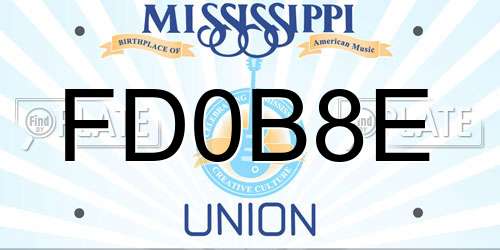 FD0B8E Mississippi License Plate