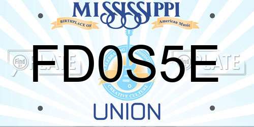 FD0S5E Mississippi License Plate
