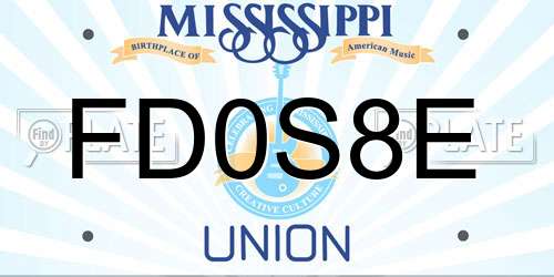 FD0S8E Mississippi License Plate