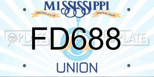 FD688 Mississippi License Plate