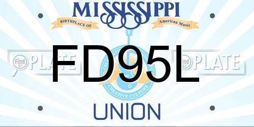 FD95L Mississippi License Plate