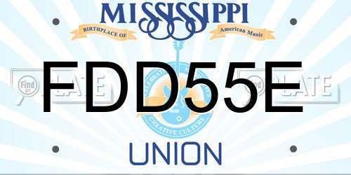 FDD55E Mississippi License Plate
