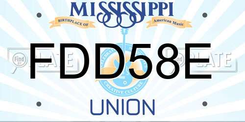 FDD58E Mississippi License Plate