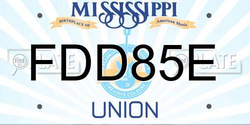 FDD85E Mississippi License Plate