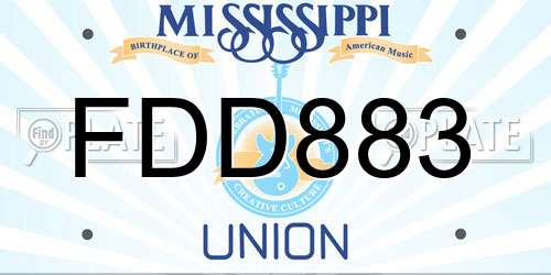 FDD883 Mississippi License Plate