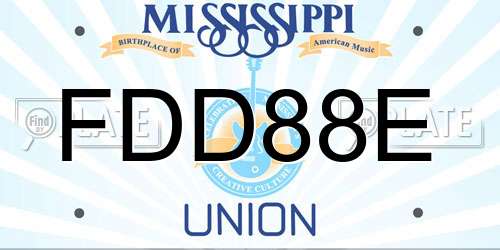 FDD88E Mississippi License Plate