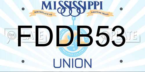 FDDB53 Mississippi License Plate