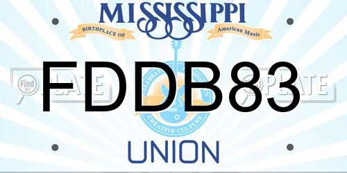 FDDB83 Mississippi License Plate