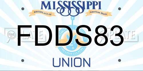 FDDS83 Mississippi License Plate