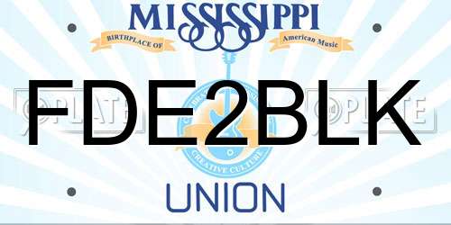FDE2BLK Mississippi License Plate