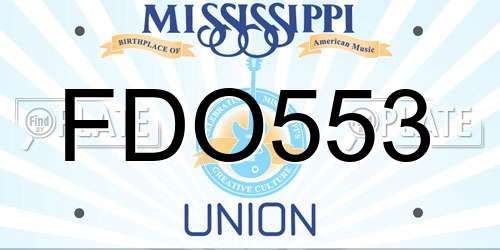 FDO553 Mississippi License Plate