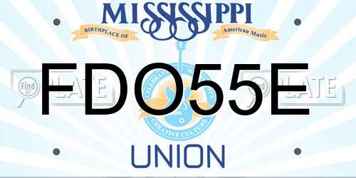 FDO55E Mississippi License Plate