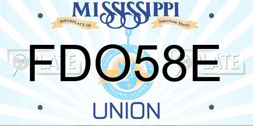 FDO58E Mississippi License Plate