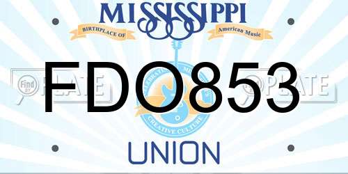 FDO853 Mississippi License Plate