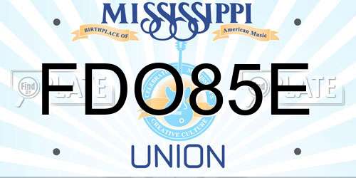 FDO85E Mississippi License Plate