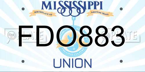 FDO883 Mississippi License Plate