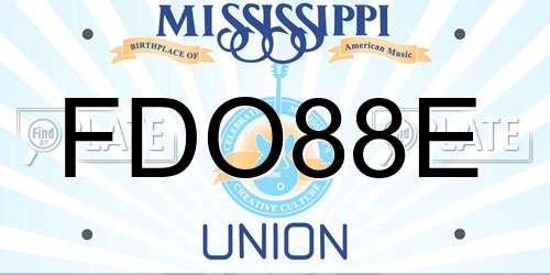 FDO88E Mississippi License Plate