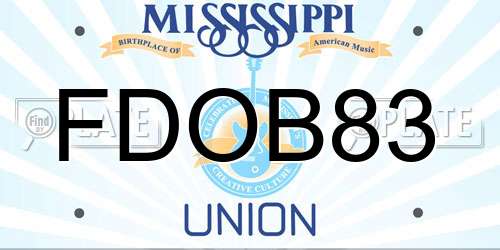 FDOB83 Mississippi License Plate