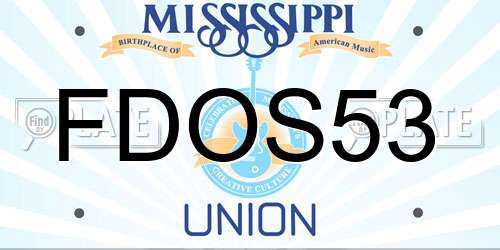 FDOS53 Mississippi License Plate