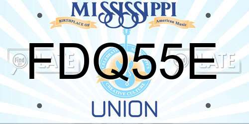 FDQ55E Mississippi License Plate