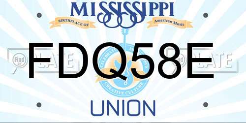 FDQ58E Mississippi License Plate