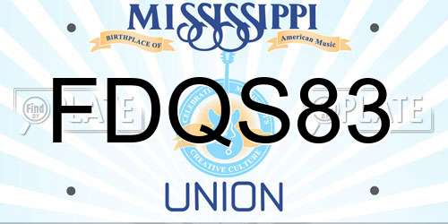 FDQS83 Mississippi License Plate