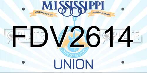 FDV2614 Mississippi License Plate