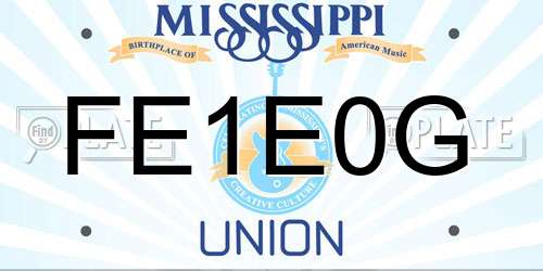 FE1E0G Mississippi License Plate