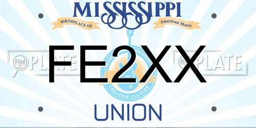 FE2XX Mississippi License Plate