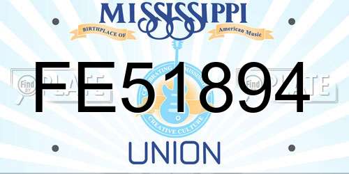 FE51894 Mississippi License Plate
