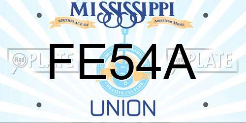 FE54A Mississippi License Plate