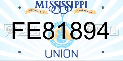 FE81894 Mississippi License Plate